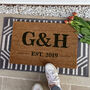 Personalsied Initials And Date Doormat House Warming Gift For New Home, thumbnail 1 of 2