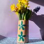 Flower Hand Painted Cylinder Vase, thumbnail 3 of 7