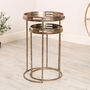 Set Of Two Vintage Gold Fern Nesting Tables, thumbnail 3 of 9