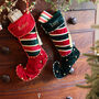 His And Hers Personalised Velvet Christmas Stockings, thumbnail 4 of 7