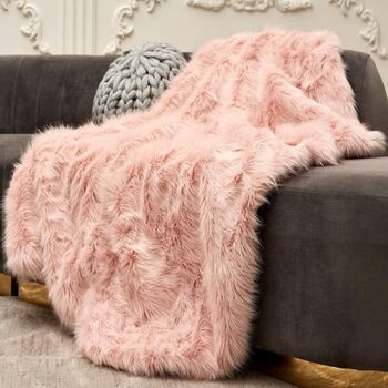 125 X 150cm Luxury Plush Faux Fur Fluffy Throw Blanket, 3 of 10