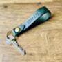 Personalised Racing Green Embossed Leather Keyring, thumbnail 9 of 12