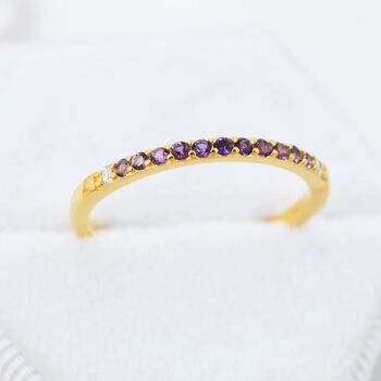Amethyst Purple Ombre Half Eternity Ring, 6 of 11