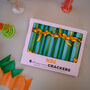 Colourful Green And Blue Stripe Christmas Crackers, thumbnail 3 of 9