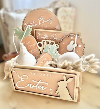 Personalised Easter Wooden Basket Crate, 4 of 11