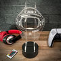 Personalised Space Helmet Neon Light Up Gaming Headphone Stand, thumbnail 4 of 5