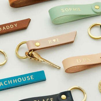 Personalised Leather Gold Foiled Keyring, 3 of 7