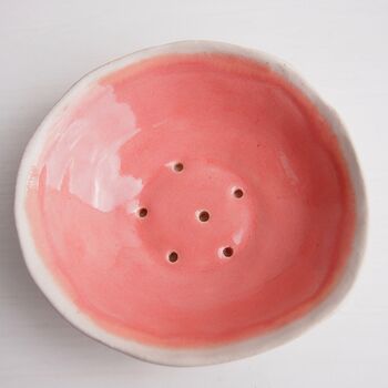 Handmade Pastel Pink Ceramic Soap Dish, 4 of 11