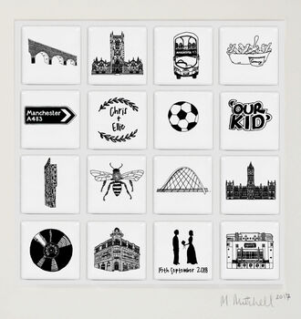 Manchester Personalised Illustrated Wall Art, 7 of 8