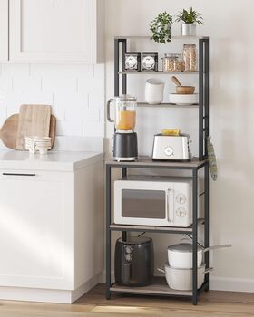 Industrial Kitchen Rack With Shelves And Hooks, 2 of 11