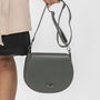 Dark Grey Leather Saddlebag Handbag, thumbnail 6 of 12