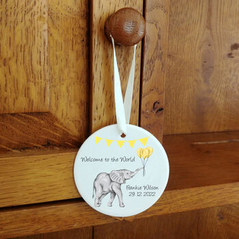 Personalised New Baby Elephant Decoration, 4 of 6