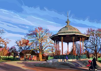 The Bandstand, Clapham Common, Illustration Art Print, 2 of 2