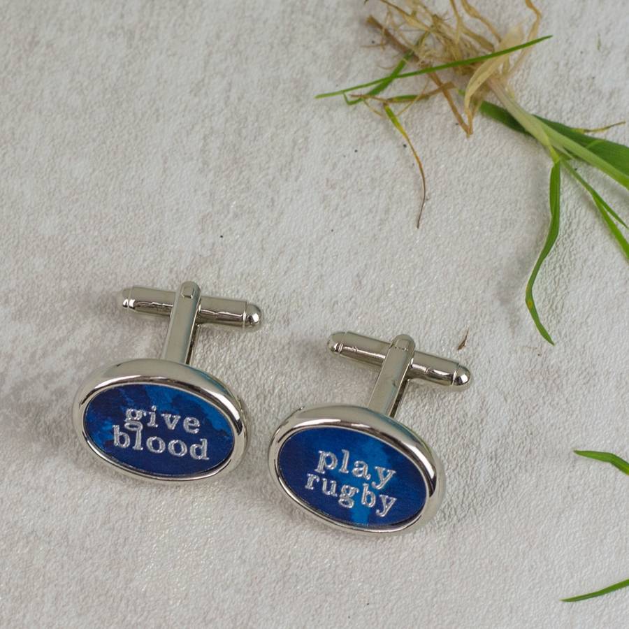 Rugby Cufflinks By Carole Allen Silver Jewellery