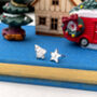 Personalised Sterling Silver Mismatched Christmas Tree Initial Star Earrings, thumbnail 1 of 10