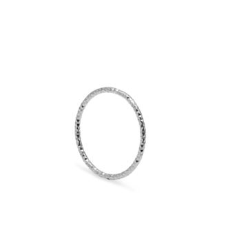Sterling Silver Skinny Faceted Stacking Ring, 6 of 7