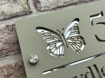 Personalised Butterfly Design House Acrylic Number Sign, 9 of 12