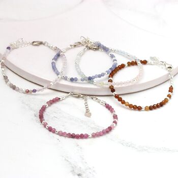 Pink Tourmaline Adjustable Bracelet In Sterling Silver Or Gold Vermeil, 7 of 8