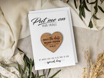 Save The Date Heart Magnets Wedding Invitations, 5 of 9