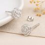 Sterling Silver Rose Flower Stud Earrings, thumbnail 1 of 11