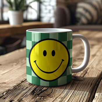 Checkmate Checkerboard Smiley Face Mugs Choice Of Six Colours, 3 of 12