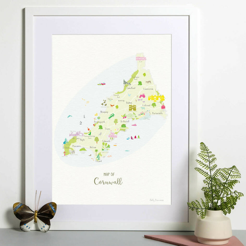 Map Of Cornwall, 1 of 9