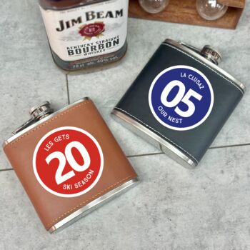Crazy Tè Lady Stars 6oz Pelle Sintetica Hip Flask Marroncino