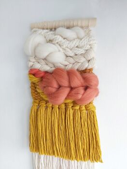 Neutral And Colour Pop Small Woven Wall Hanging, 4 of 4
