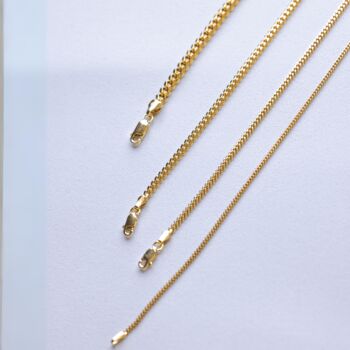 Mens Gold Plated 925 Sterling Silver Chain Necklace, 3 of 12