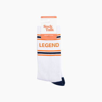 Legend Organic Cotton Sports Socks In White, 4 of 4
