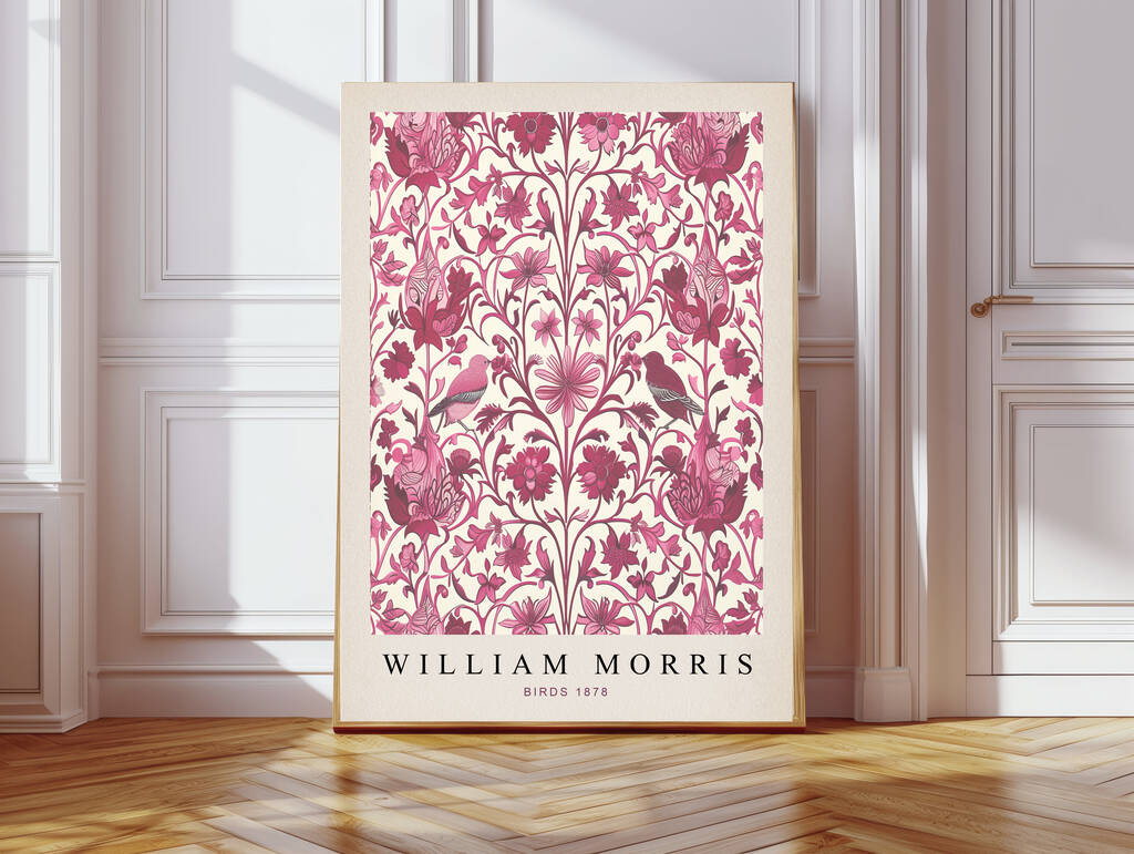 William Morris Birds Pink Art Print, 1 of 4
