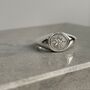 Silver Starburst Signet Ring, 925 Sterling Jewellery, thumbnail 4 of 11