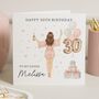 Personalised Champagne 30th Birthday Card For Sister, thumbnail 1 of 7