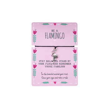 Flamingo Charm Wish Bracelet | ‘Be A Flamingo’, 2 of 4