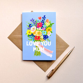 Flower Bunch Love You Mum Mother's Day Greeting Card, 8 of 8