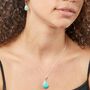 Sterling Silver Teardrop Turquoise Drop Earrings, thumbnail 3 of 7