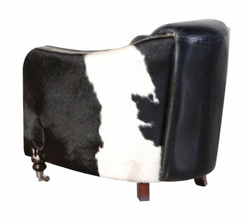 Cow Hide Leather Tub Chair, 2 of 2