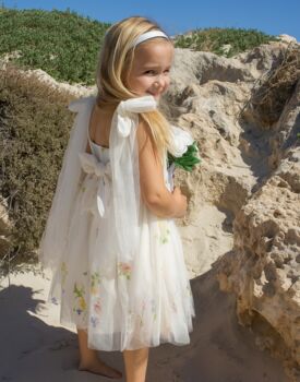 Athena ~ Ivory White Party Or Flower Girl Dress, 2 of 4