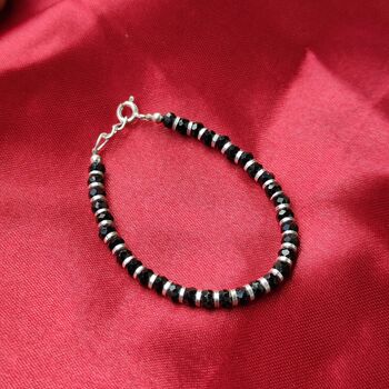 Black Pure Silver Beaded New Born Kids Nazaria Bracelet, 2 of 4