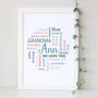 Personalised 60th Birthday Word Art Gift For Her, thumbnail 2 of 9