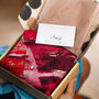 Abstract Brush Stroke Scarf In Berry Pink And Silver Shimmer, thumbnail 1 of 8