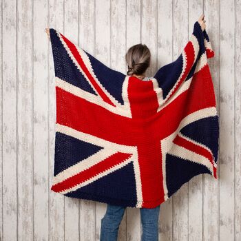 Union Jack Blanket Traditional Intermediate Knitting Kit, 2 of 12