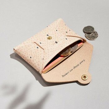 Personalised Ethereal Speckle Leather Card + Coin Purse, 4 of 5