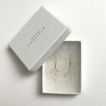 Leafy Eco Friendly Silver Or Gold Plated Drop Earrings, 3 of 4