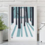 'In The Woods' Art Print In Coastal Blue, thumbnail 3 of 6