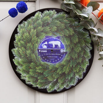 Personalised Christmas Wreath Vinyl Album, 2 of 8