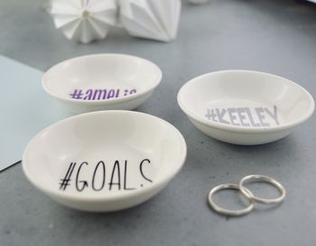 Hashtag # Personalised Mini Jewellery Dish Teenage Gift, 5 of 8