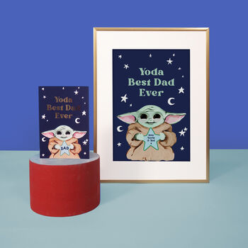 Personalised Yoda Best Dad Ever Print, 2 of 2