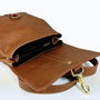 Handcrafted Small Caramel Brown Backpack, thumbnail 4 of 8