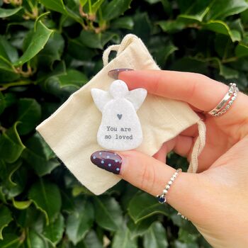 Tiny Marble Angel You Are So Loved Including Gift Pouch, 2 of 3